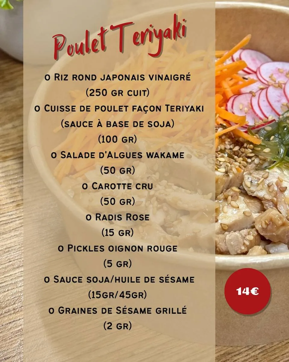 Poké bowl poulet Teriyaki de Hornets Time Mazamet